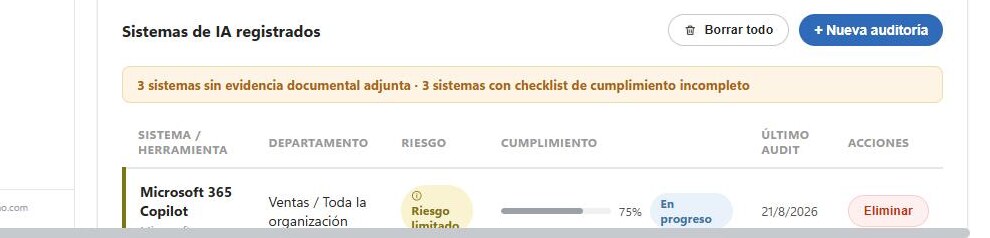 Captura real: cumplimiento por sistema evaluado