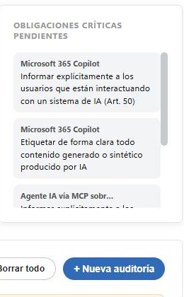 Captura real: obligaciones críticas pendientes